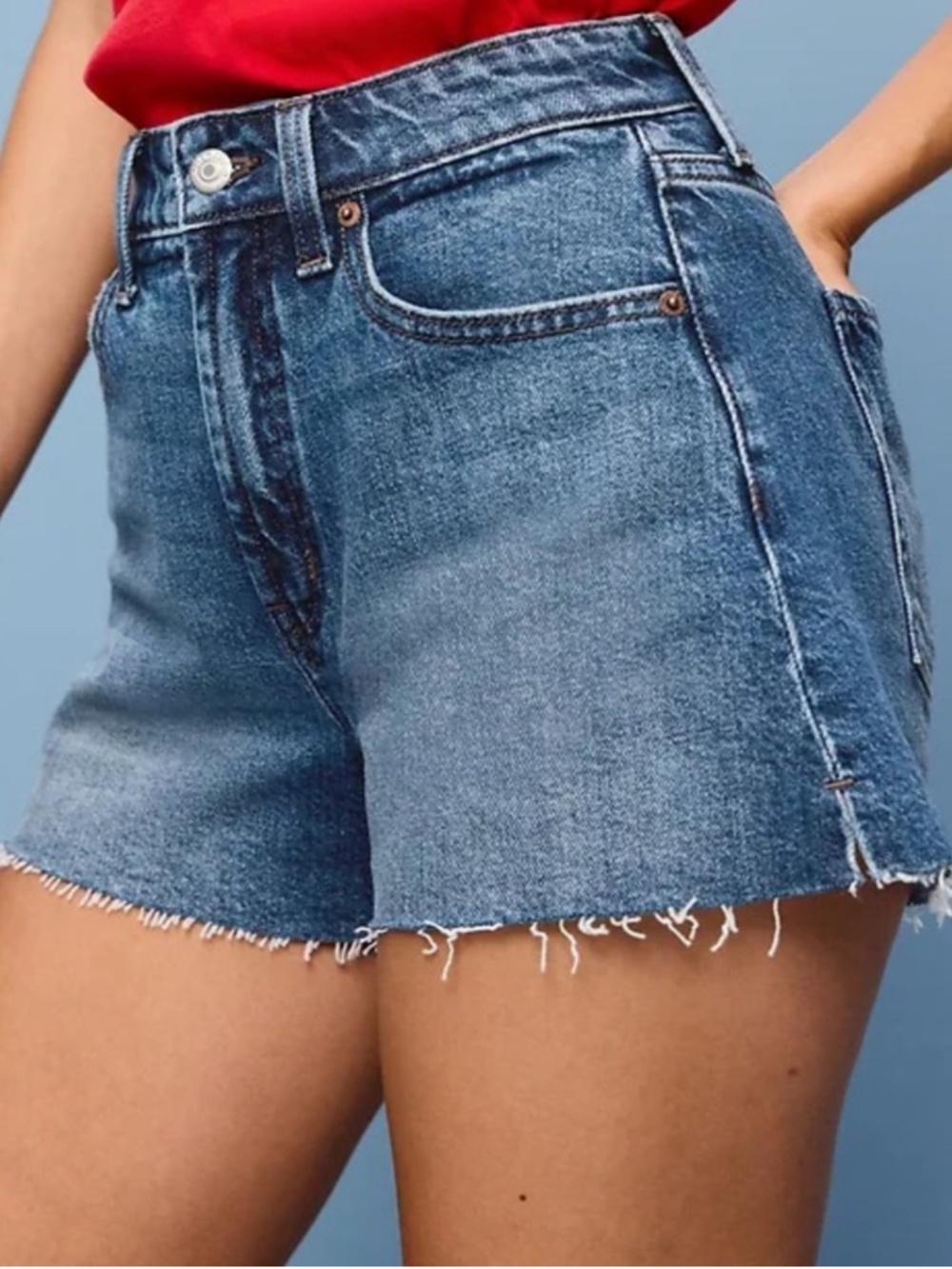 Parasuco Women’s Blue Distressed Denim Cutoff Shorts